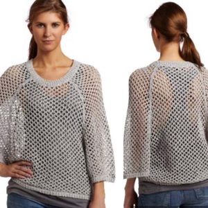 BCBG MaxAzria Kara Open Knit Mesh Sweater Size M